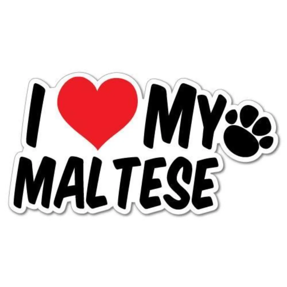 

I Heart My MalteseSticker Cute Bumper Sticker Waterproof Vinyl Decal Scratch Resistant Decoration Accessories
