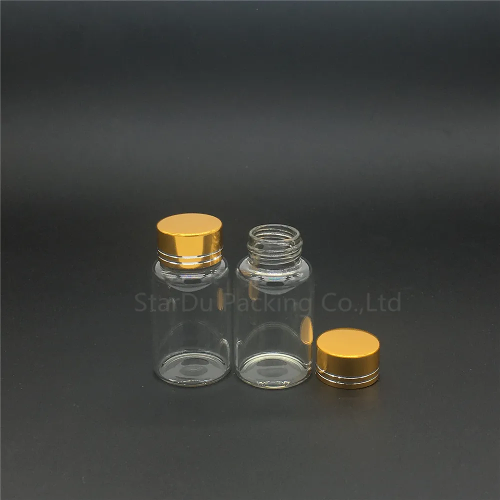 Free Shipping 50pcs/lot Diameter 27mm 15ml  Aluminum Cover  Neck Glass Bottle For Vinegar  alcohol,carft/storage Candy Bottles