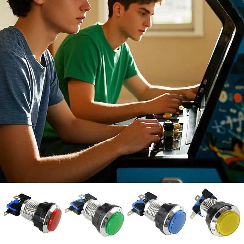 Arcade Machine Game Console Push Button Small Round Button For Arcade Machine Fall-Resistant Game Supplies For Adults Boys And