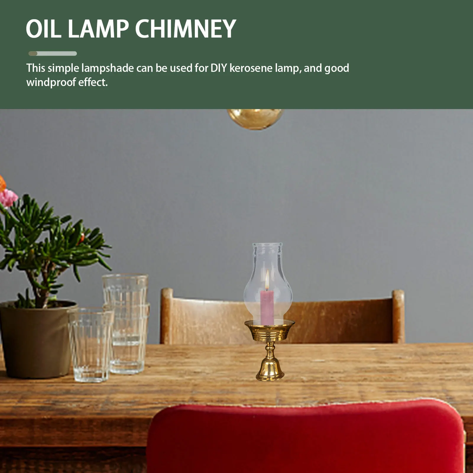 

Oil Lamp Chimney Glass Craft Retro Style for Home Bedroom Living Room Warm Atmosphere Lamp Shade Glass Craft Lampshade