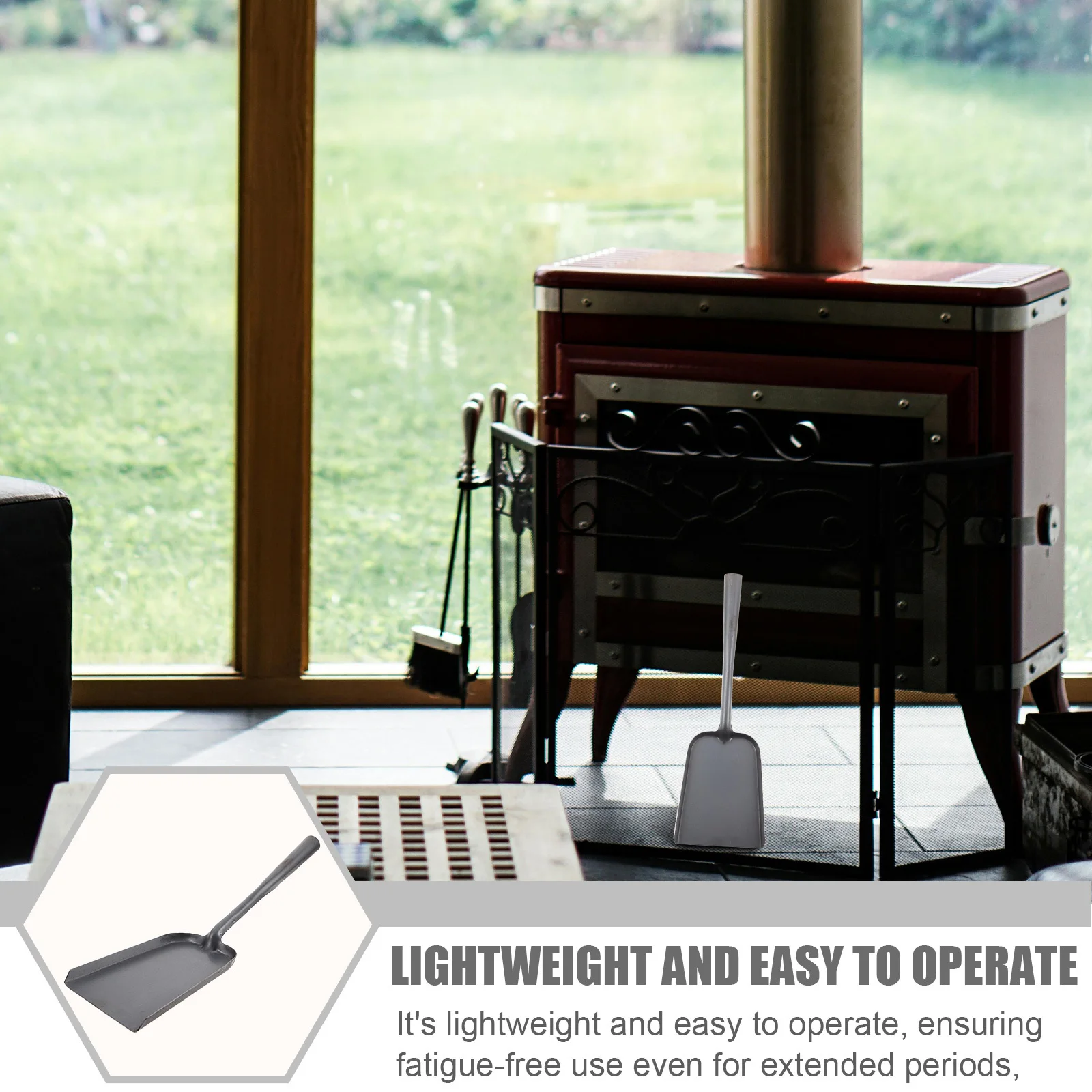 مجرفة رماد للمدفأة، هيكل معدني صلب، استخدام متعدد الاستخدامات، موقد المطبخ، تنظيف الفحم، تصميم أنيق