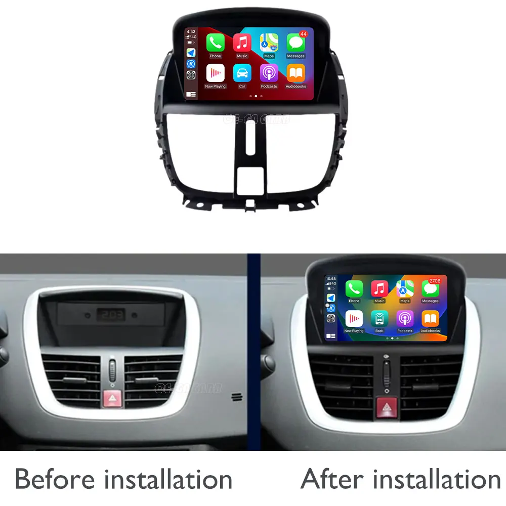 أندرويد 16 لاسلكي CarPlay Autoradio لبيجو 207 207CC 2006-2015 راديو السيارة الوسائط المتعددة أندرويد Aut أنظمة السيارة الذكية #2