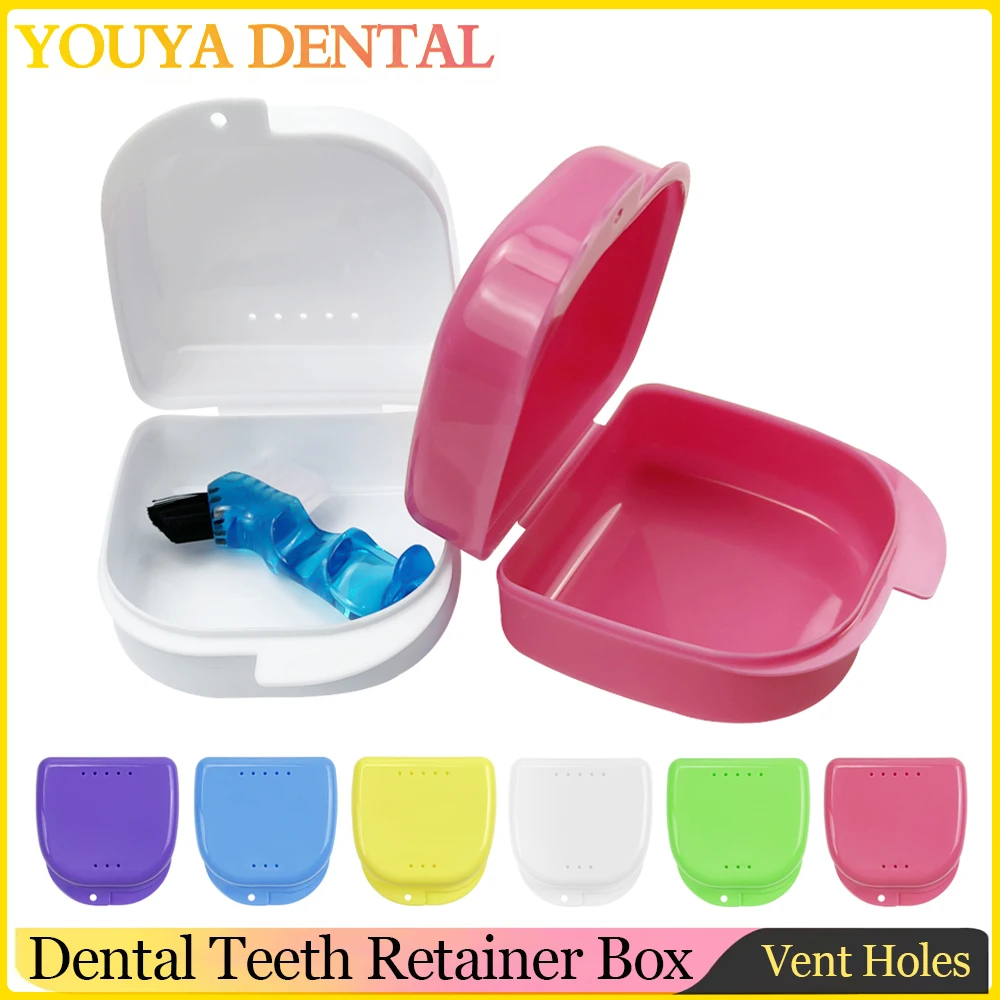 Denture Storage Box Hook Air Vent Holes Dental Appliance Supplies Tray Health Care Braces Case Mouth Guard Container Dental box