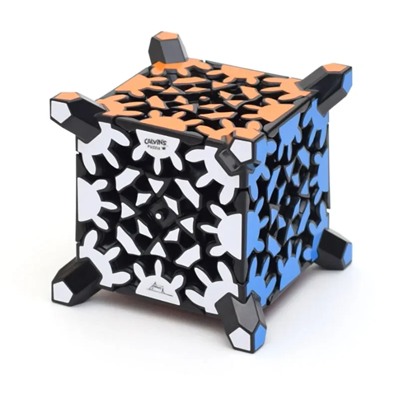 Calvin's Puzzle 3x3 Gear Cube, Extreme Gear, Oblique Turn Cube, Corner Magic, Blue Limited Edition, High Difficulty, Alien Toy