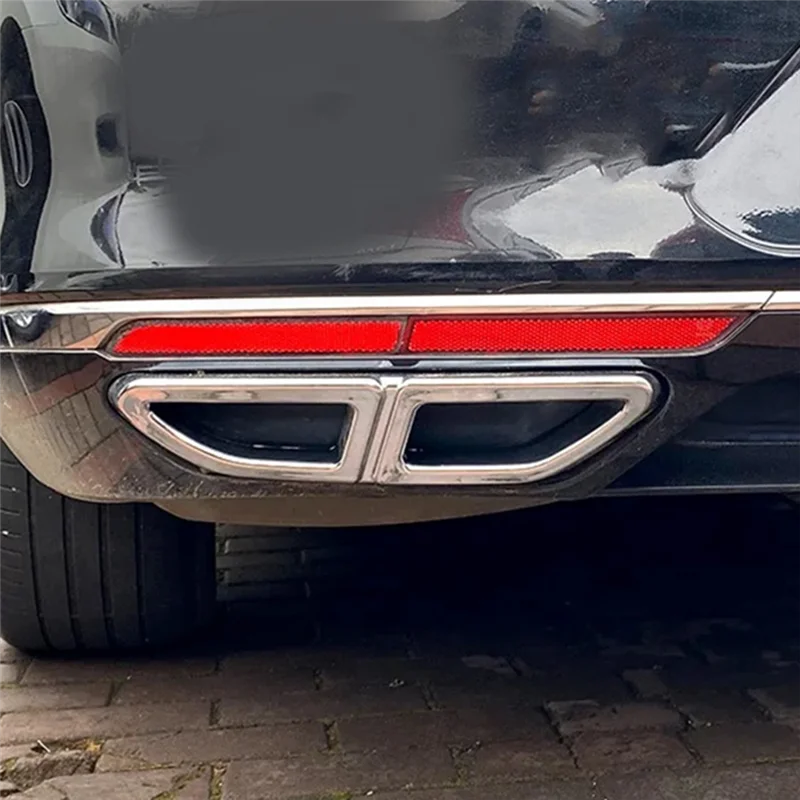 

Classic-For Magotan Passat B8 16-19 Rear Lip Bumper Spoiler Car Tail Throat Frame Exhaust Pipe Trim (Silver)