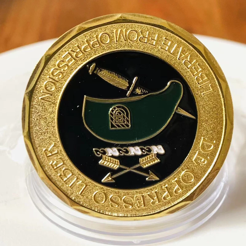 عملة تحدي مطلية بالذهب للقوات الخاصة لجيش الولايات المتحدة تحرير من المهملات العملات التذكارية للقبعات الخضراء