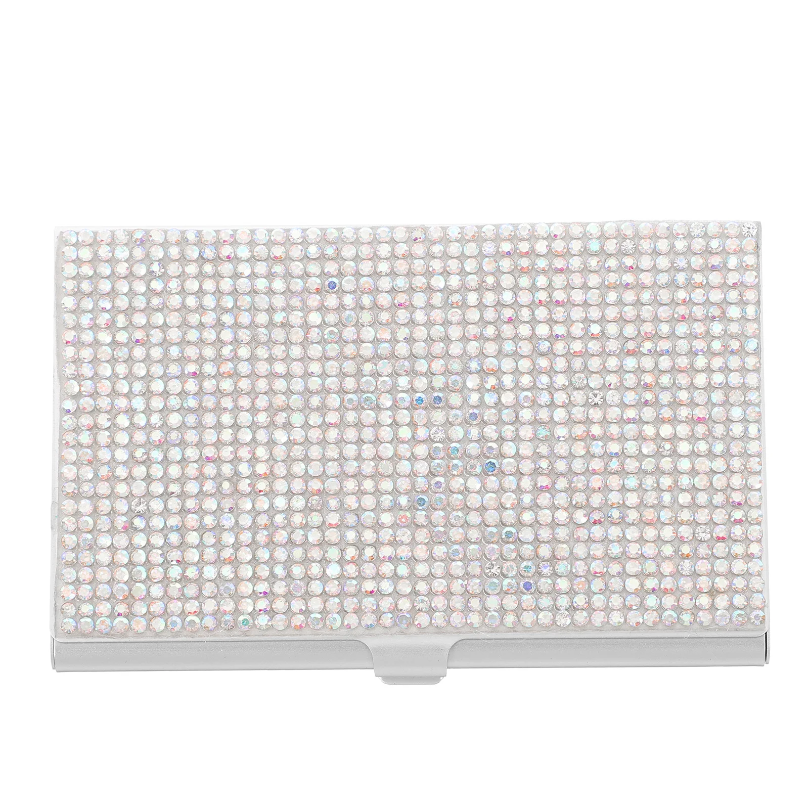 1pc strass titular do negócio compacto metal cartão de armazenamento caixa de suprimentos de negócios para organizador de mesa de escritório portátil cartões caso