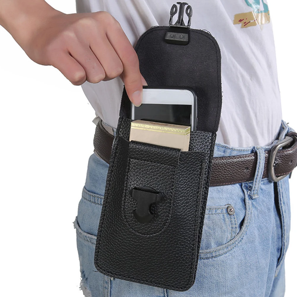

2pcs Phone For Men Lightweight Vintage Waist Pouch Belt Bag Retro Waist Bag Travel Outdoor Daily Wear Business Card Key Storage