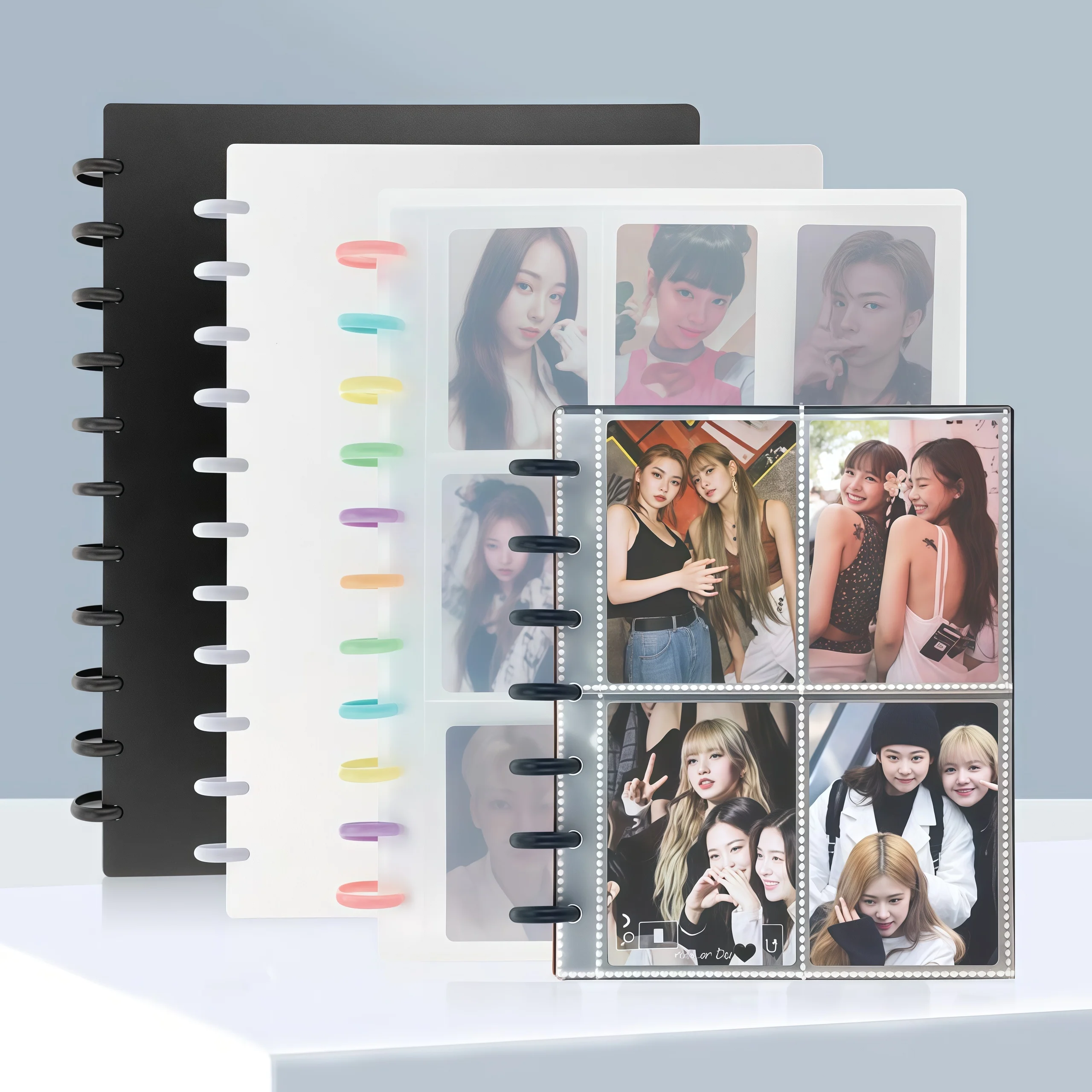 3-Inch Grid Mushroom Button Binder Photo Album - 20 Pages, 180 Pockets for Polaroids, Postcards, and Idol Photocards