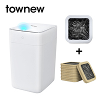 Townew T1s Rechargeable Touchless Motion Sensor Trash Can, Self-Sealing and Self-Changing Smart Garbage Can with Lid