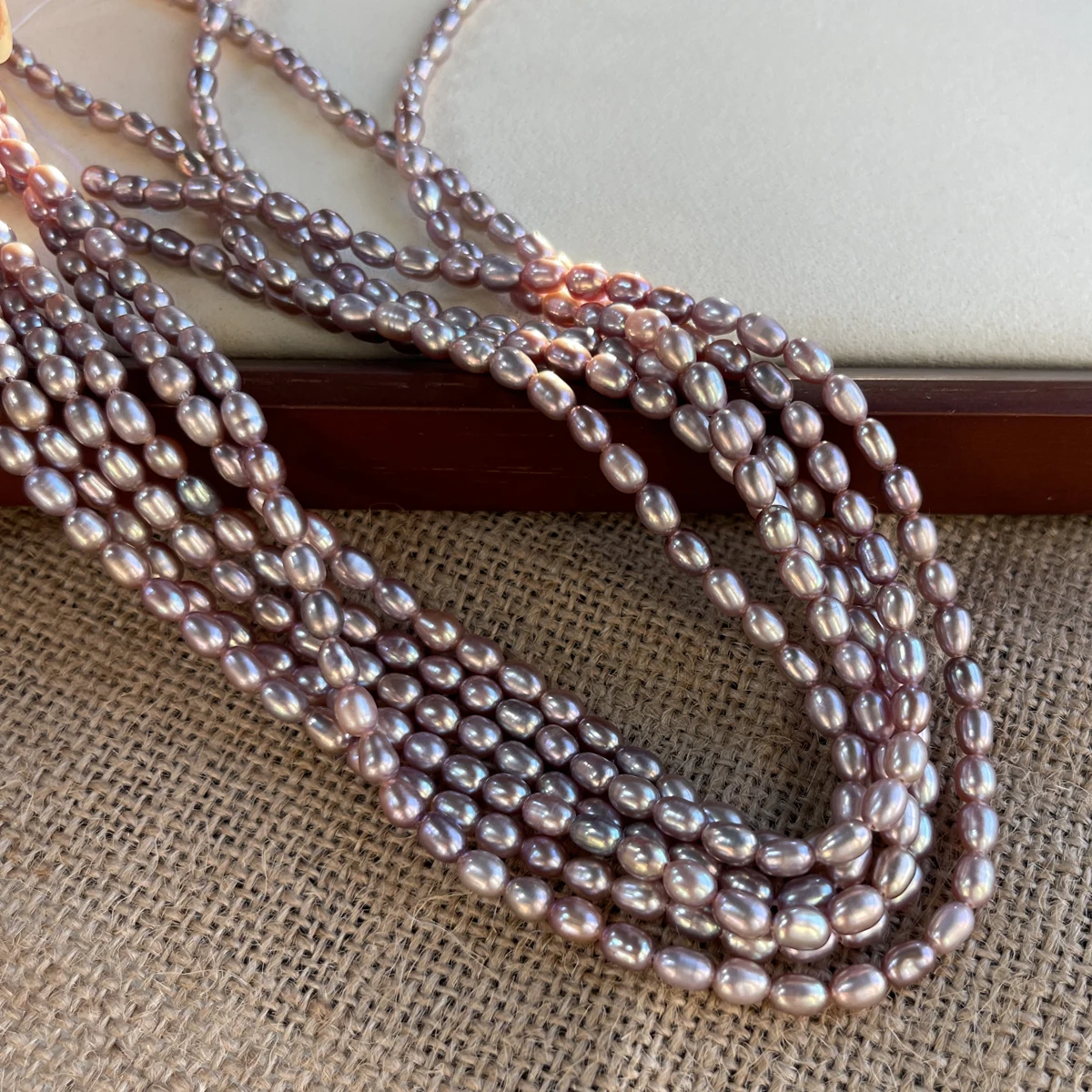 

4-5mm AAA Natural Freshwater Pearl Purple Rice Beads Charms for DIY Women Men Necklace Jewelry Making Accessories 36cm