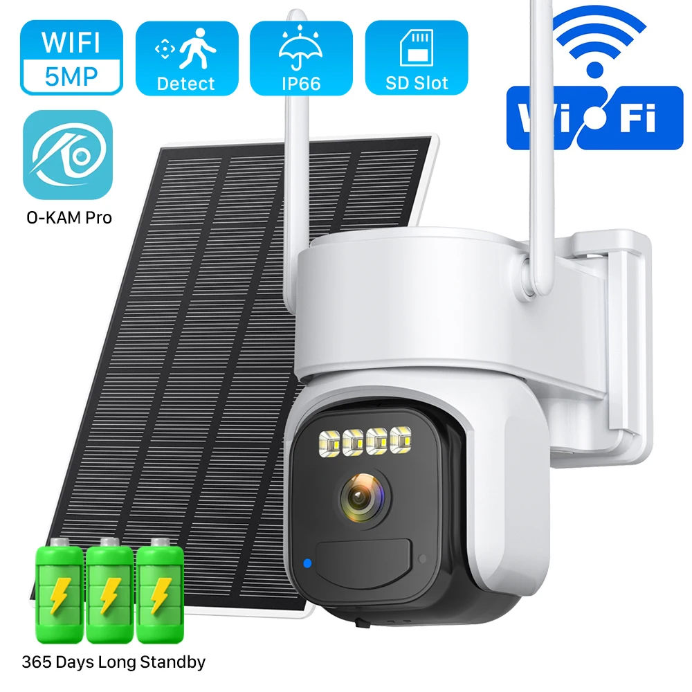 

8MP 4K WiFi PTZ Camera Outdoor Wireless Solar IP Camera 4MP Built-in Battery Video Surveillance Camera Long Time Standby O-KAM