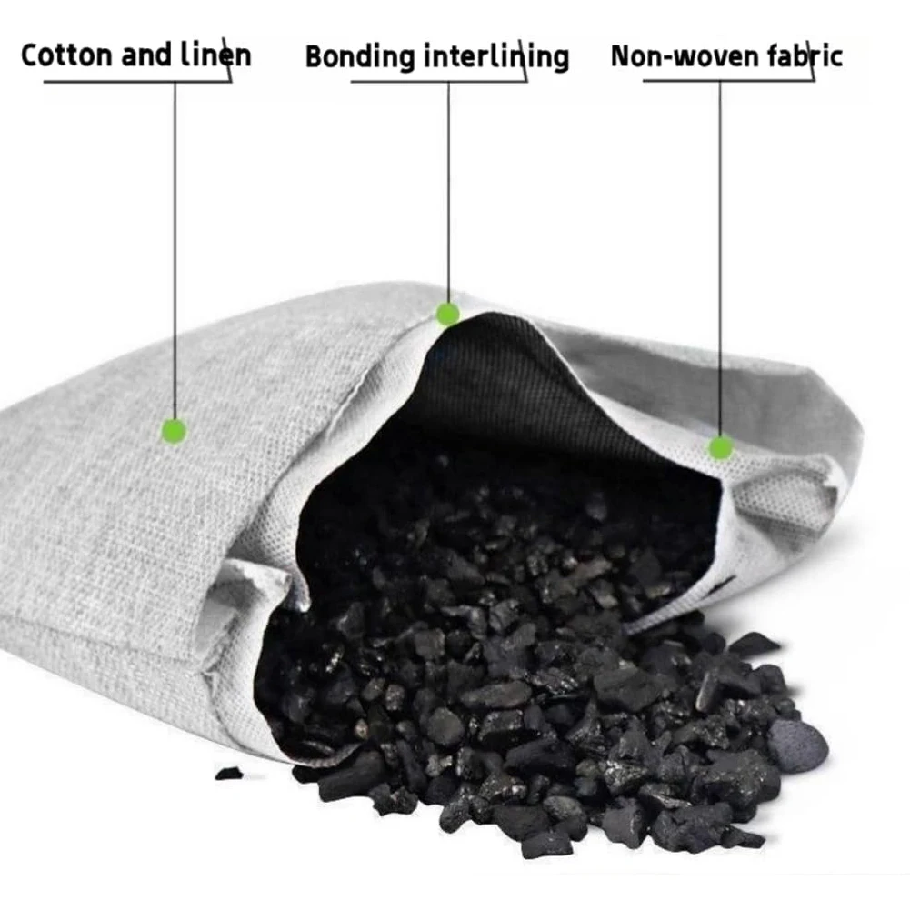 Activated Charcoal Bags 2x200g Car Air Dehumidifier Bamboo Activated Charcoal Air Freshener for Home Car Pets Bathroom Basement