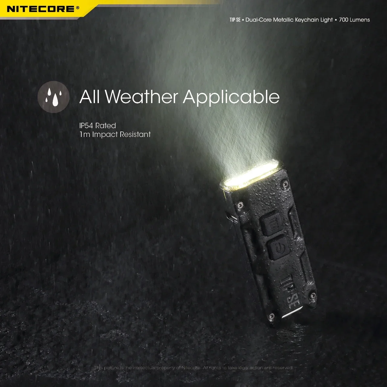 NItecore TIP SE 700 Lumens with Rechargeable Lithium Ion Battery Dual Core Metal Built-in Battery Keychain Light