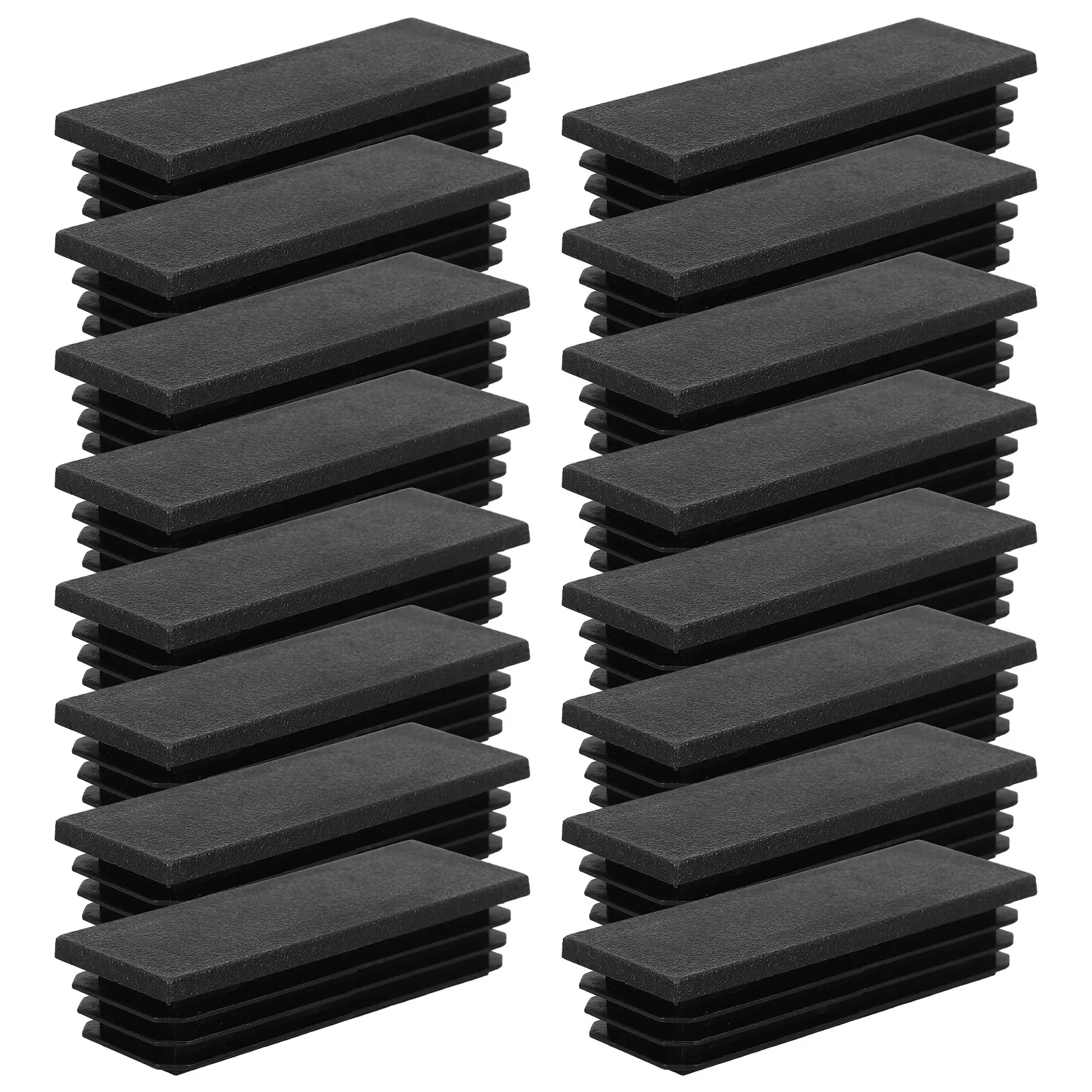 20Pcs Plastic Rectangle Tube Caps Chair Leg Protectors Furniture Feet Insert Metal Tubing End Plug 3.15x1.18in Floor Protection