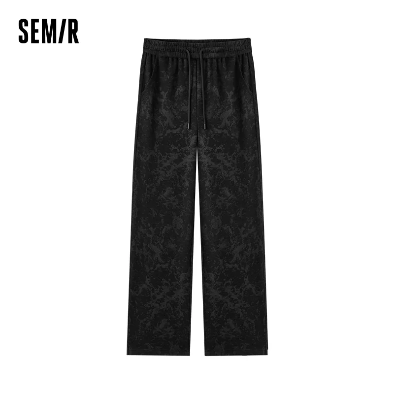 Semir Wide Leg Pants Women Loose Fit Wool-Like Full Print Dirty Look 2025 New Winter Trendy Streetwear