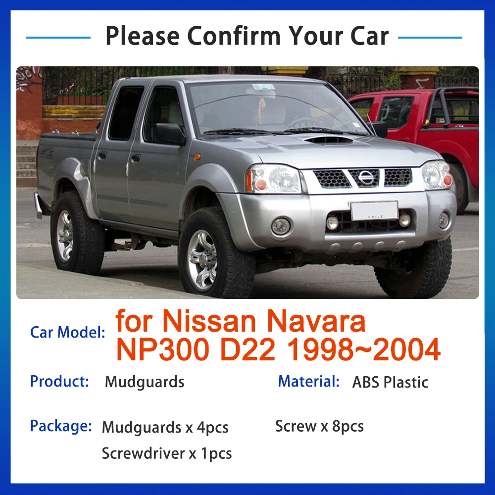 Mudguards for Nissan Navara NP300 PickUp D22 1998~2004 1997 2005 2003 2002 Mud Front Wheels Fender Mudflap Car Accessories 2000