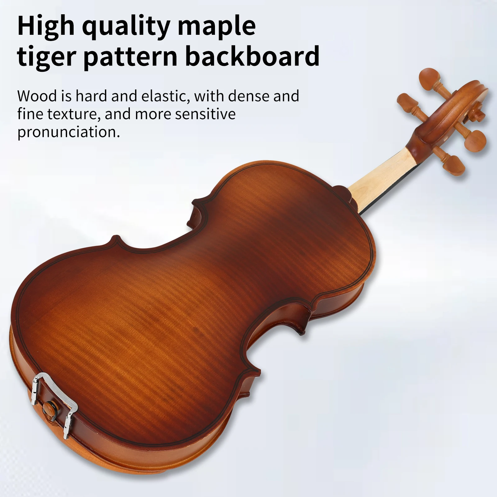 كمان للمبتدئين من Astonvilla AV-213 - كمان من خشب الزيزفون المصفح بنمط شريط النمر وتركيبات خشبية كمان بالحجم الكامل 4/4 كمان