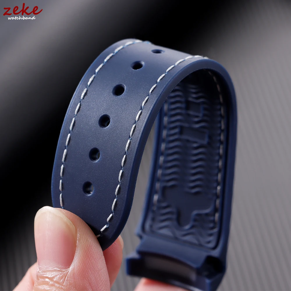 Premium Rubber Silicone Watch Band 20mm 22mm Curved End Watch Strap for Omega Seamaster 300 for Men Women Sports Wrist Bracelet