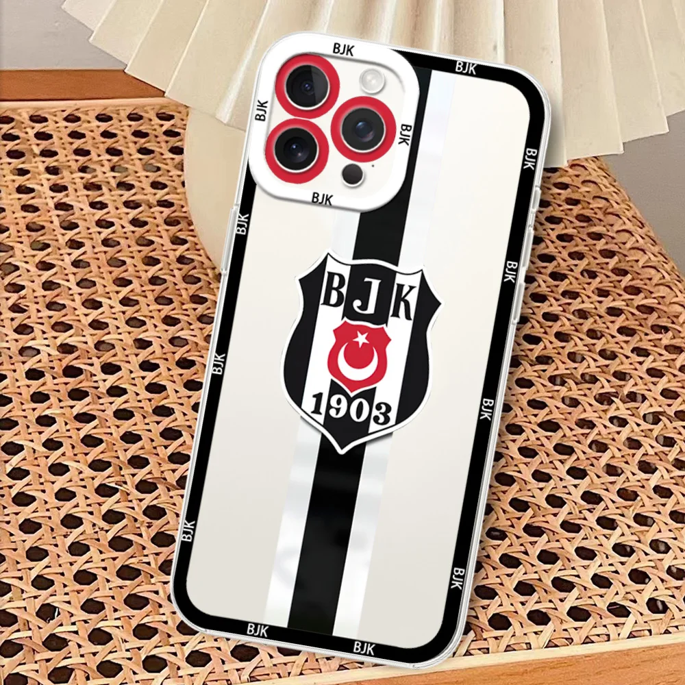 Fashion Besiktas B-BJK Phone Case for iPhone 12 11 13 14 15 16 Max Pro Plus Transparent Bezel Cover