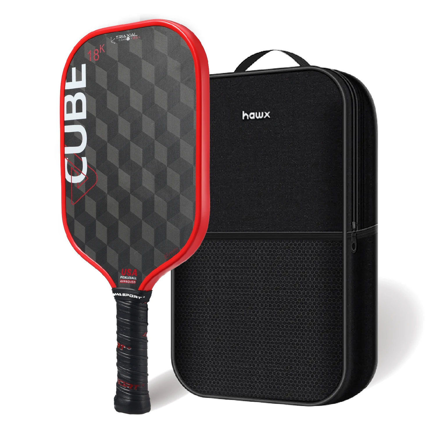 AMASPORT 18K Carbon Fiber Pickleball Racket Maximum Control and Spin Professional Pickleball Racket for Competition Training