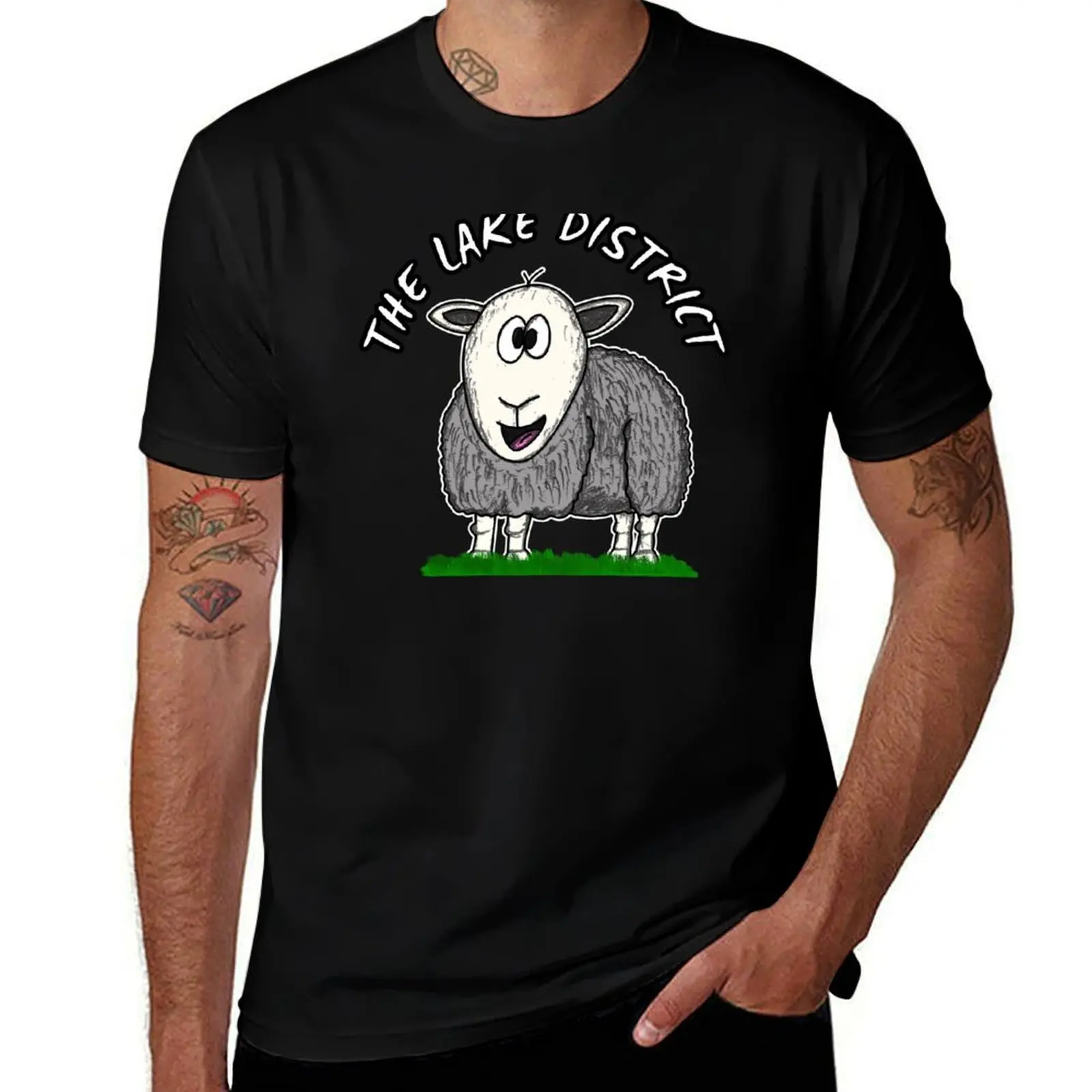 Футболка The Lake District Funny Herdwick Sheep Cumbria, повседневная свободная футболка с короткими рукавами для мужчин