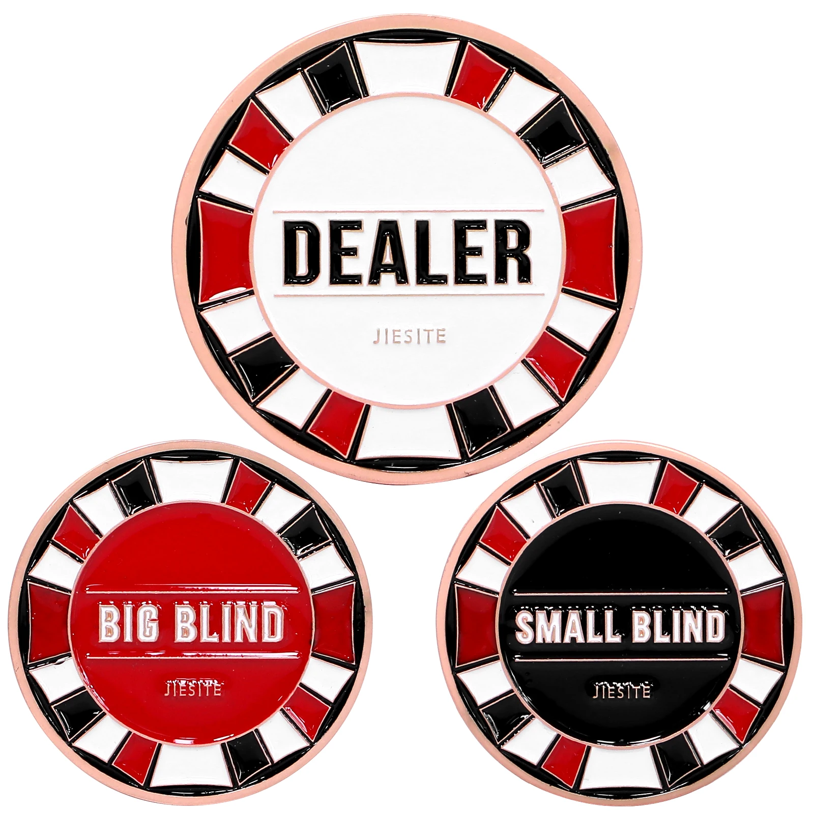 

Кнопки дилера для покера, металлические кнопки дилера для Техасского Холдема, набор из 3 предметов, 2,1/1,7 дюйма, аксессуары для покера премиум-класса