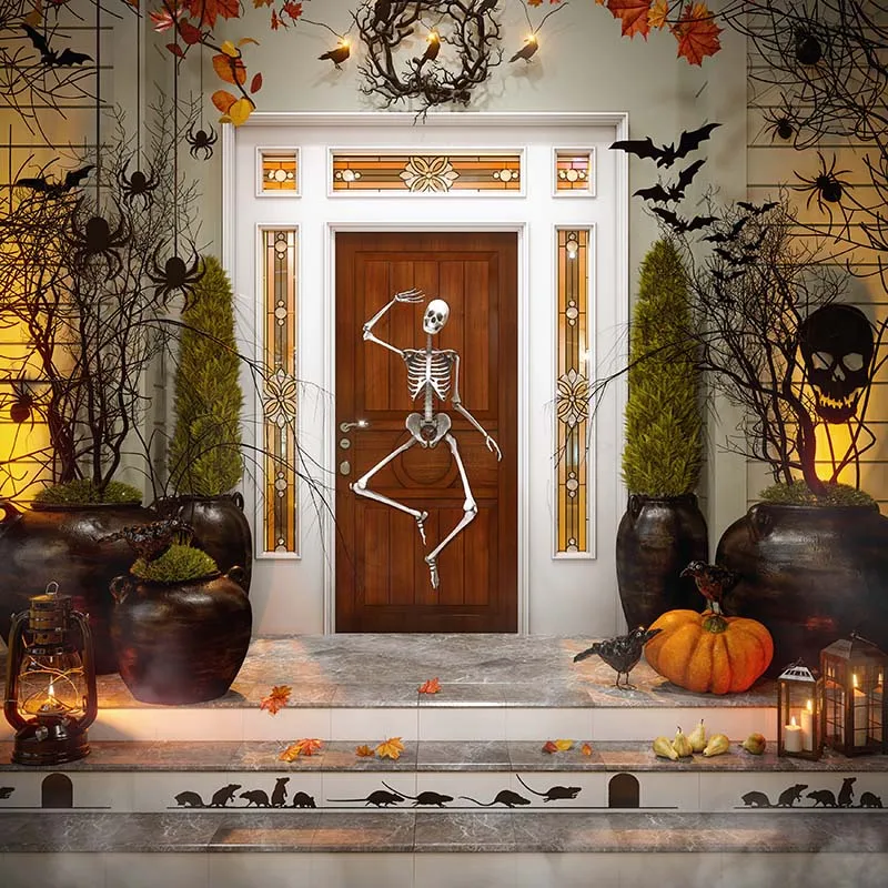 2023 Autumn Halloween Decoration Castle Photo Backgrounds vinyl Pumpkin Lanterns Photogrphy Backdrop for Photo Studio Acessories