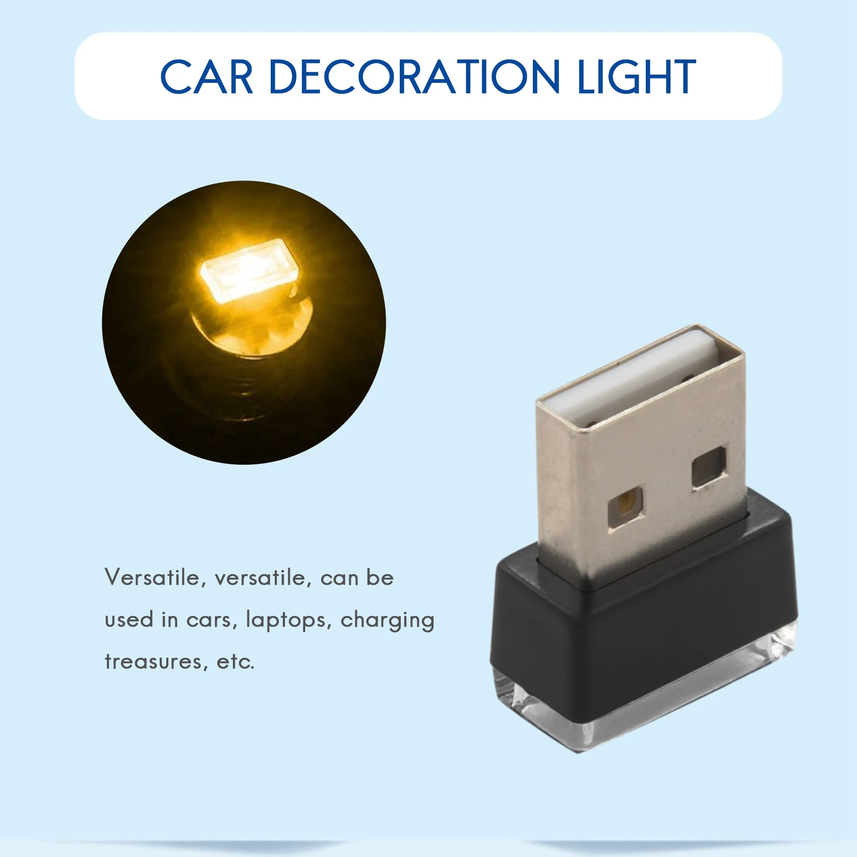 Mini Portable Mini Usb Led Car Light Car Interior Usb Atmosphere Light Plug And Play Decorative Light Emergency Lighting Pc Car