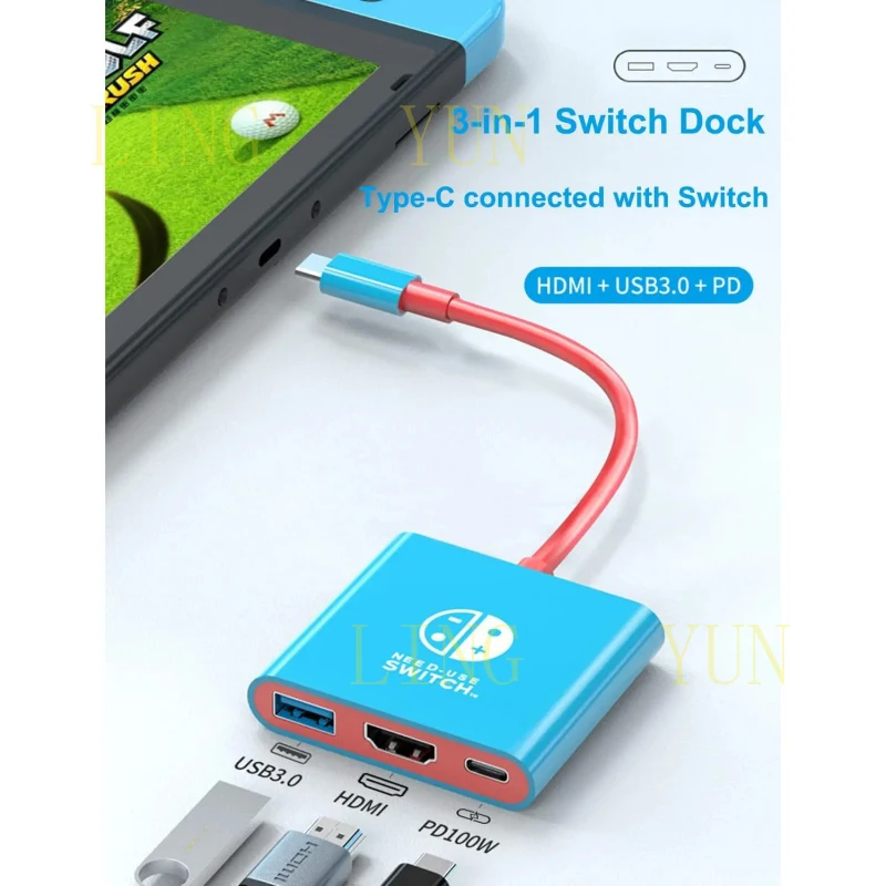 Z  USB C to HDMI adapter with USB3.0 Port,portable TV adapter supporting 4K/30