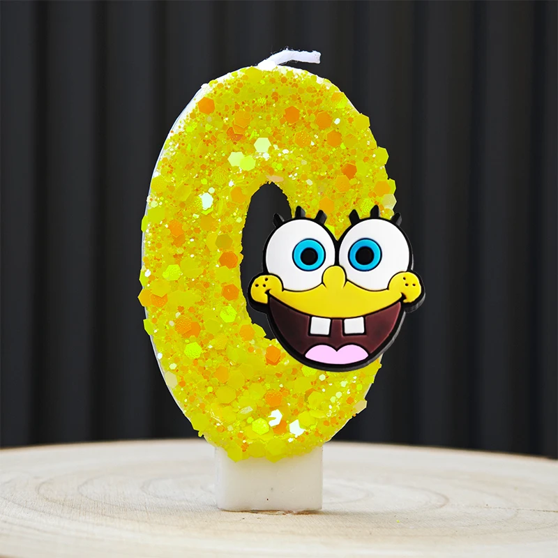 SpongeBob SquarePants Cartoon Birthday Candle Character Shaped Cake Candles For Kids Birthday Party Cake Decoration Supplies - view 2
