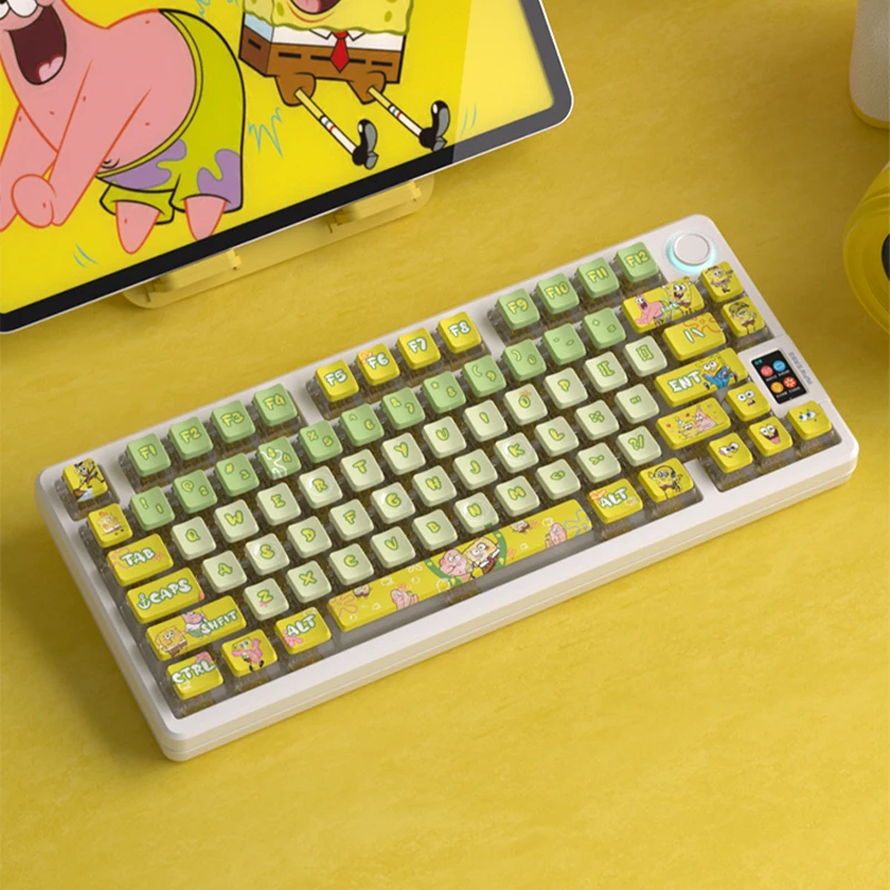 Anime Sponge Theme Keycaps Oem Height Five Sided Thermal Sublimation Pbt Material Mechanical Keyboard Cap Cartoon Game Office