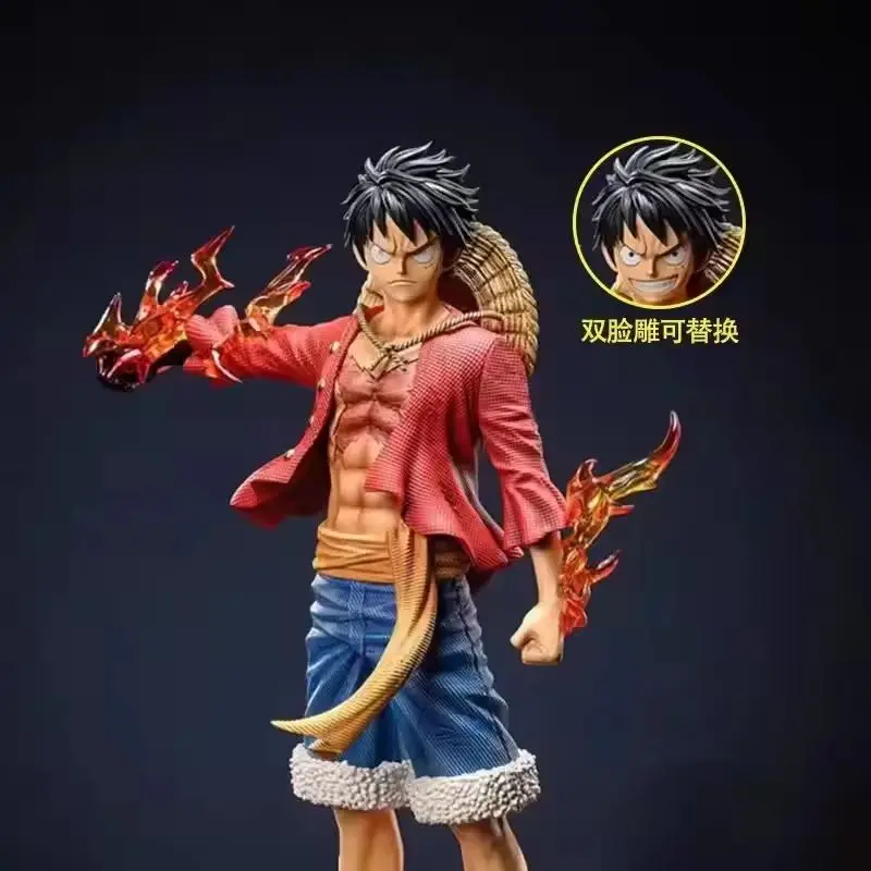 Anime One Piece Rufy Doppia Testa Aquila Meteora Cappello 27 cm In Piedi Action Figure Da Collezione GK Decorazione A Mano Giocattolo Regali
