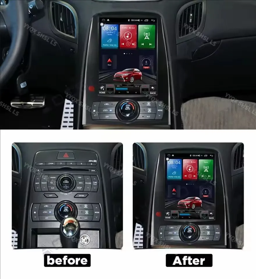 Android 14 Car Screen Head Unit For Hyundai Rohens Coupe Genesis Coupe 2009 - 2012 Multimedia Navigation Radio Wireless Carplay