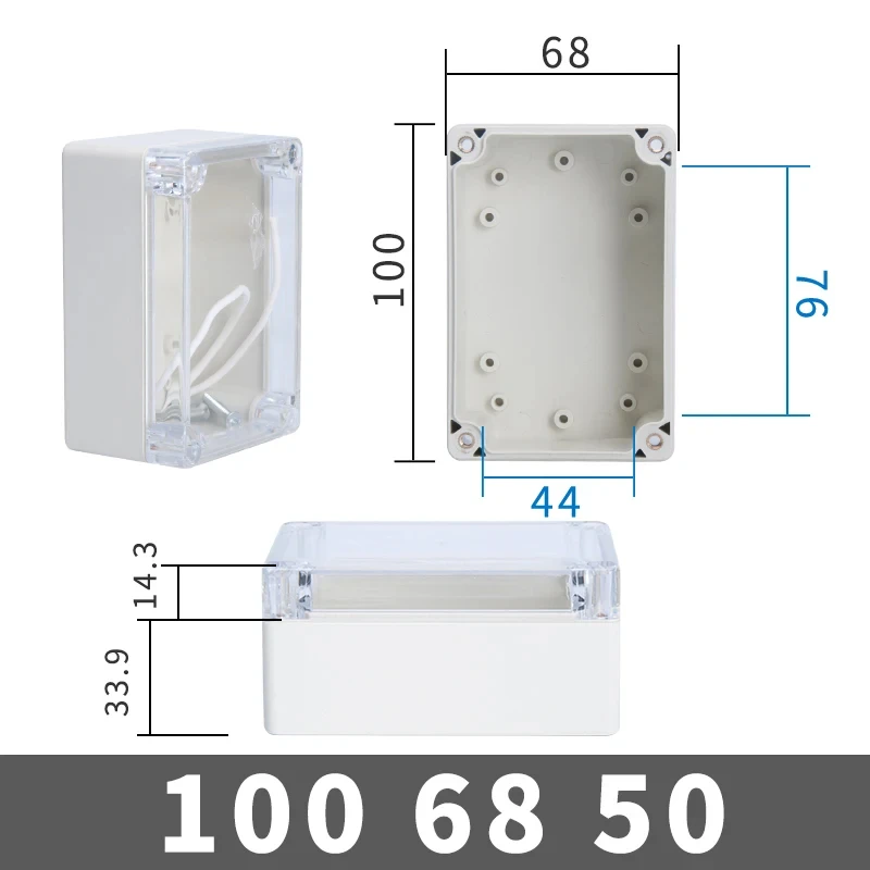 IP67 Kunststoff Transparent Box Wasserdichtes Gehäuse Elektronisches Projekt Außeninstrument Elektrische Projektbox Anschlussgehäuse