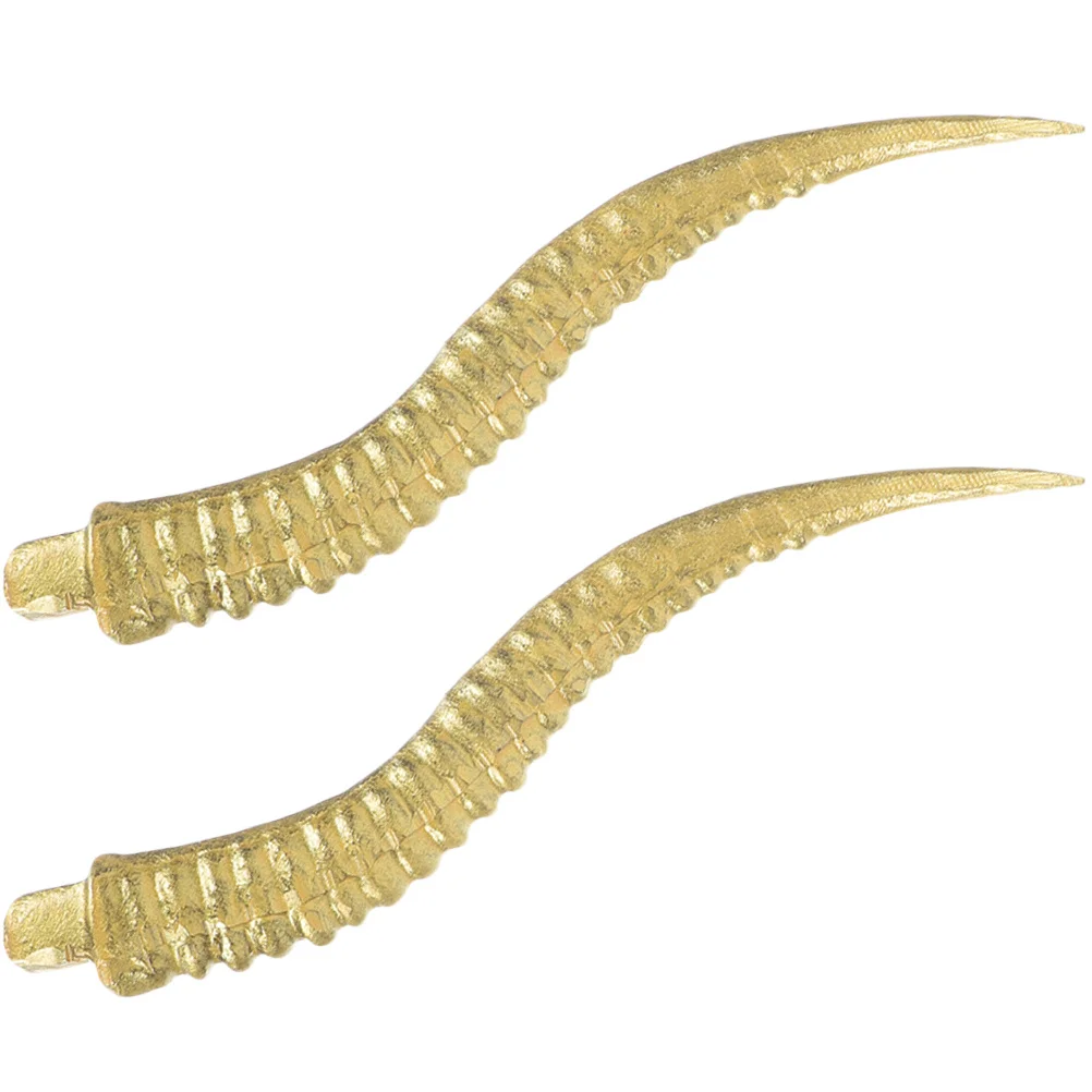 زوج واحد من عصابة رأس قرون الأغنام الاصطناعية DIY أغطية الرأس للحفلات التنكرية وإكسسوارات غطاء الرأس للهالوين قرون كوسبلاي