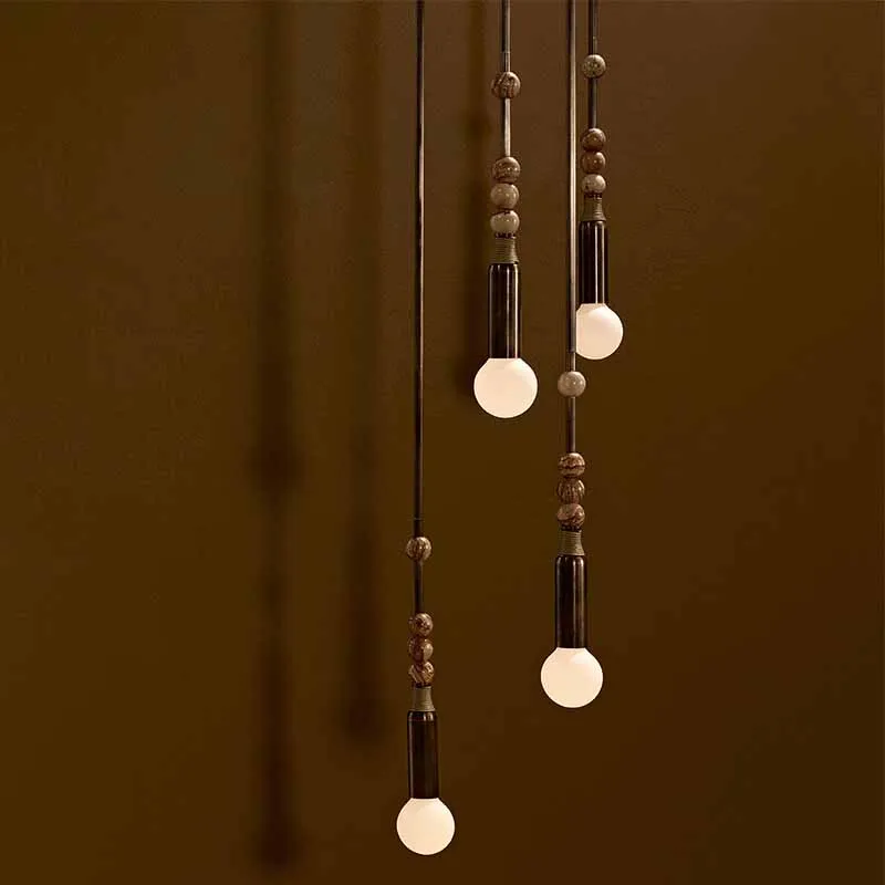 

Luxury Linear Glass Lampshade Pendant Design Metal Industrial Hanging Light for Villa Home Hotel Decoration Living Room