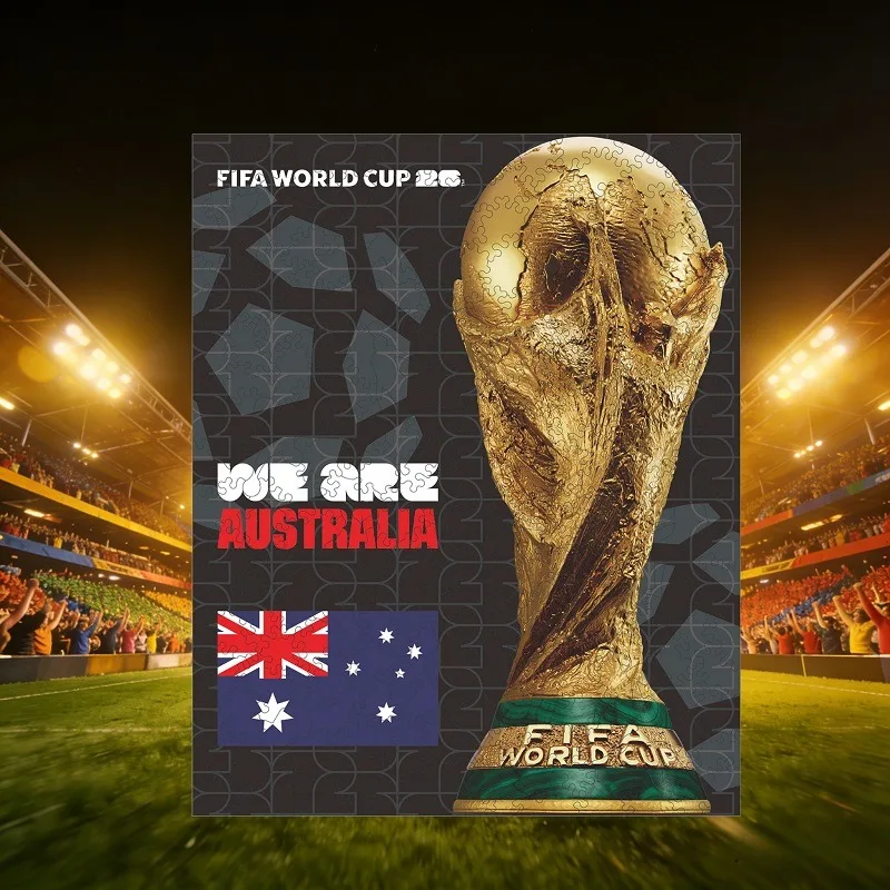 FIFA World Cup Football Wooden Puzzle for Adults Australian Cup Soccer Fans Collectible Brain Teaser Jigsaw Toy Home Decor Gift