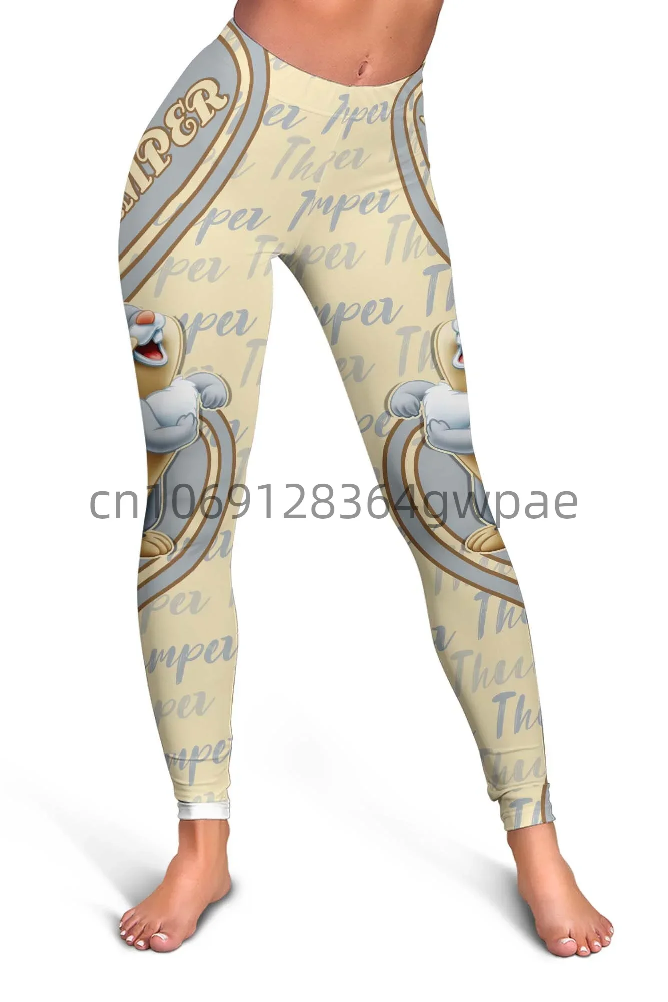 New 2024 Thumper Rabbit Bambi Cutout Tank Top Leggings Yoga Set Fitness Leggings Tracksuit Disney Hollow Tank Top Leggings Set