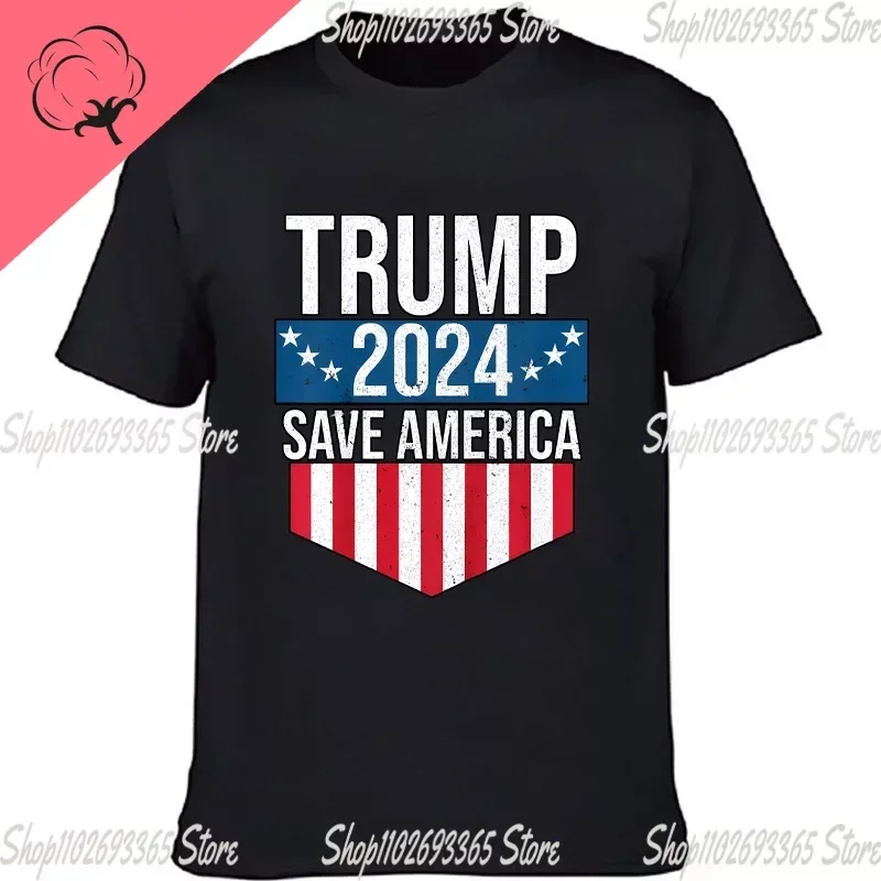 Donald Trump Election Print cotton T-shirt 2024 Election Trump Fun Pattern Men's and Women's High quality cotton Street Top