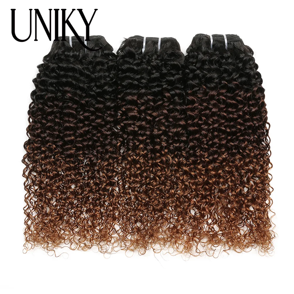 UNIKY 1B27 Kinky Curly Human Hair Weave Bundles 1B30 Hair Extension 100% Human Hair For Women Curly Hair Bundles