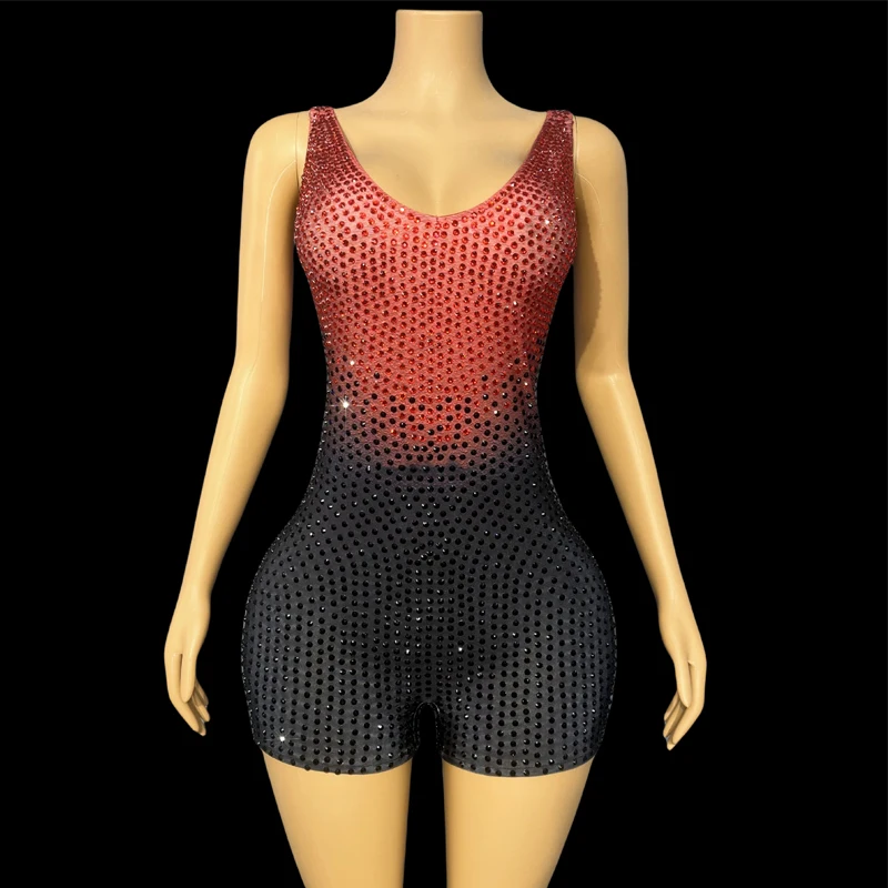 Voller Strass Party Body Frauen Jazz Dance Festival Kleidung Gogo Kostüme Bar DJ DS Bühne Pole Dance Outfits XS9855