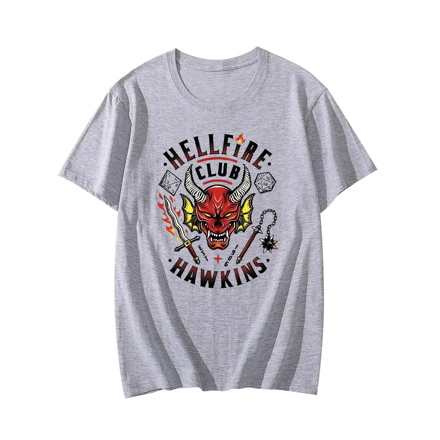 حار بيع موضة جديدة للرجال مطبوعة نمط الجحيم البرية الشيطان نمط الشارع ارتداء عادية الرجال والنساء تي شيرت حجم كبير