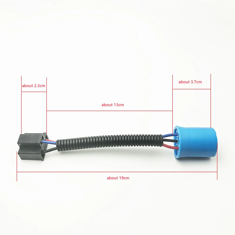 2Pcs 9007 Male To H4 Female Headlight Socket Adapter Conversion Wire Harness Replacement H2 Connector Cable Plug Extension Line