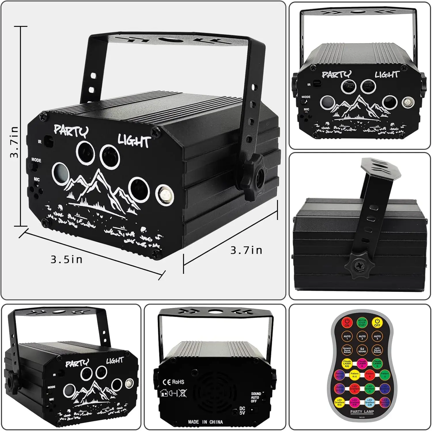 Подарок на день рождения, декоративные светильники для вечеринки, портативный мини-диско-шар 3-в-1, DJ сценический стробоскоп, RGB-свет, умный пульт дистанционного управления, питание от USB