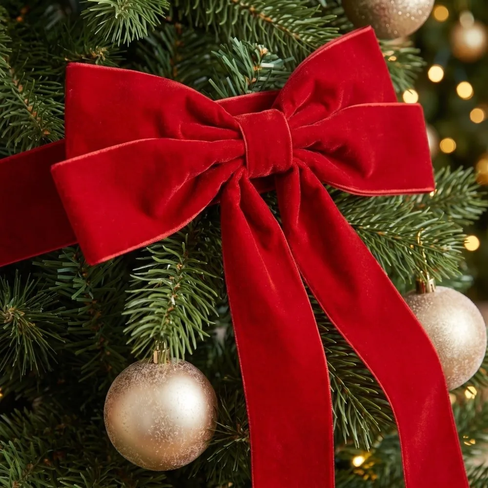 Cute Adjustable Christmas Tree Curtain Tieback Velvet Bowknot Curtain Strap Exquisite Decorative Curtain Buckles Window Curtain