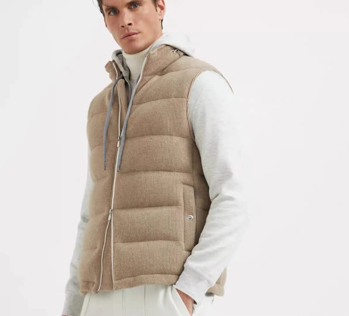 BC Edition Thiened الرجال Camere أسفل سترة الشتاء Faion الأبيض أوزة أسفل المنتفخ Jaet Busin Sle سستة إغلاق #1