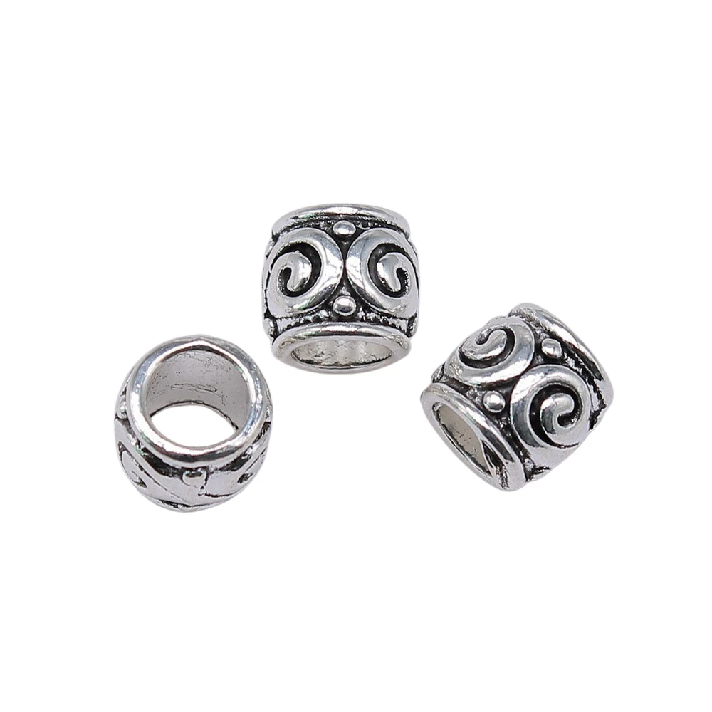 5pcs/lot Threaded Big Hole Beads For Jewelry Making Men Accessories