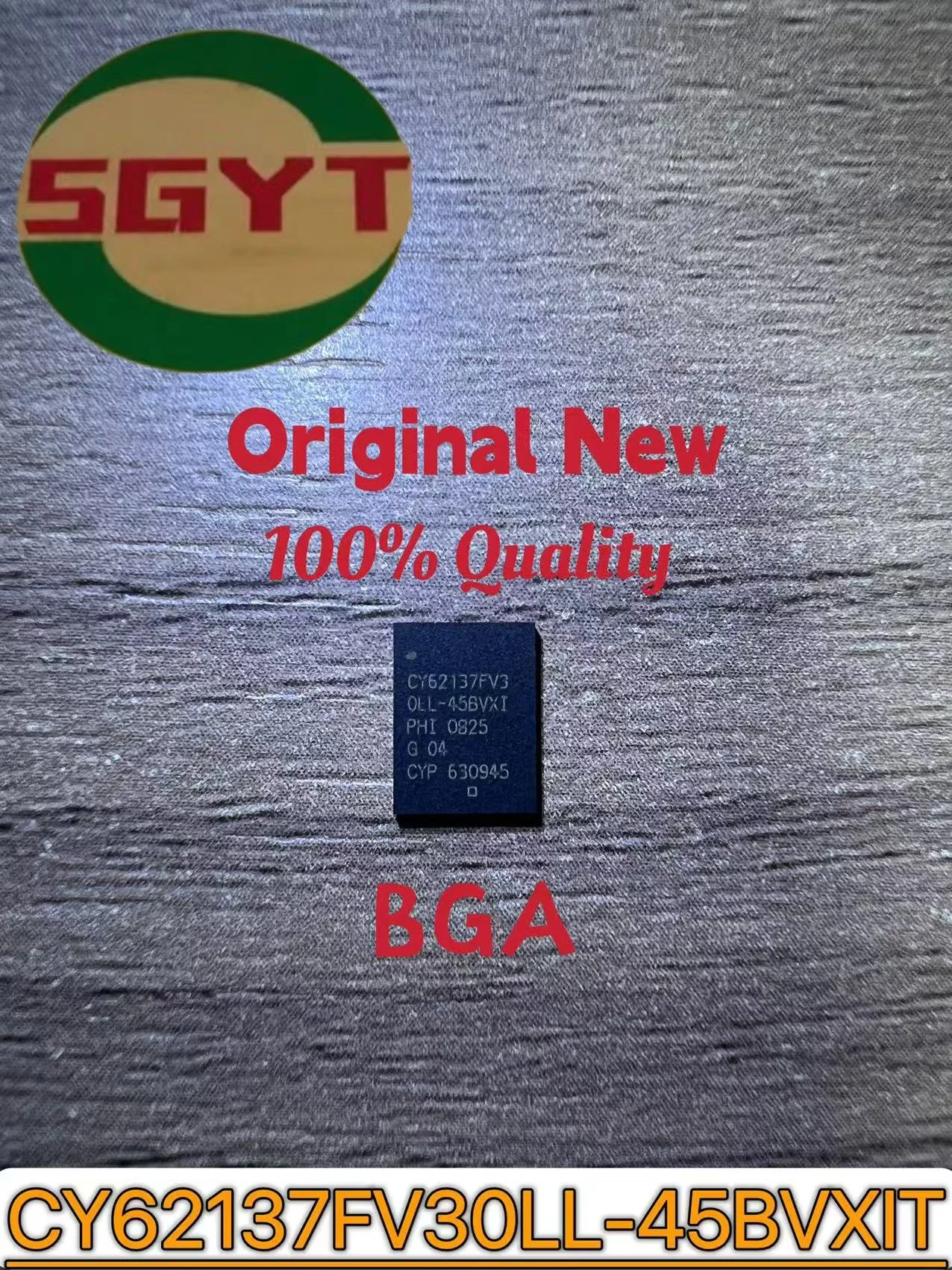 5PCS IC importé original spot CY62137FV30LL-45BVXIT SRAM Puce Async Simple 3V 2M-bit 128K x 16 45ns 48-Pin VFBGA T/R