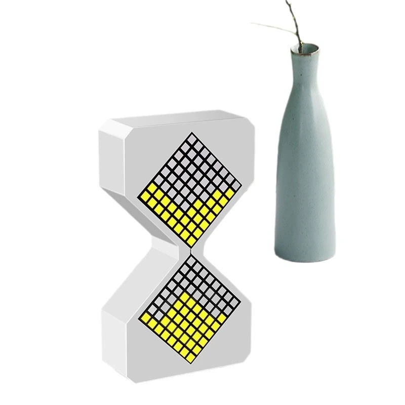 Electronic timer, wireless charging, desk lamp USB charging gift, bedside 3D hourglass ornament, ambient LED night light